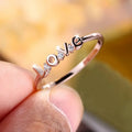 Love Theme Micro Pave Zircon Ring For Women Minimalist Elegant Valentine's Jewelry view 1