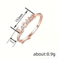 Love Theme Micro Pave Zircon Ring For Women Minimalist Elegant Valentine's Jewelry view 4