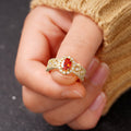 Women's Retro Light Luxury Statement Ring, Zircon Inlaid Fashion Single Ring With Exotic Artistic Style view 3
