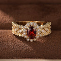 Women's Retro Light Luxury Statement Ring, Zircon Inlaid Fashion Single Ring With Exotic Artistic Style view 2