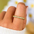 Twisted Rope Braided Line Ring For Women, Minimal Elegant Fashion Finger Jewelry Accessory view 2