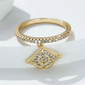 Mysterious Premium Eye Geometric Pendant Ring For Women, Fashion Statement Single Ring view 3