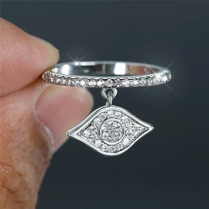 Mysterious Premium Eye Geometric Pendant Ring For Women, Fashion Statement Single Ring