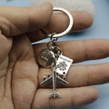 Metal Airplane Passport Globe Keychain Travel Bag Charm view 4