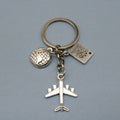 Metal Airplane Passport Globe Keychain Travel Bag Charm view 1