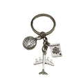 Metal Airplane Passport Globe Keychain Travel Bag Charm view 5
