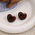 Silver Pin Heart Leopard Stud Earrings Autumn Winter Retro Minimal Statement Earrings For Women view 3
