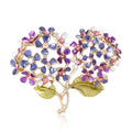 Alloy Enamel Double Hydrangea Brooch For Women's Fashion Apparel view 5