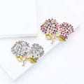 Alloy Enamel Double Hydrangea Brooch For Women's Fashion Apparel view 1