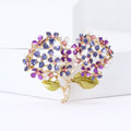 Alloy Enamel Double Hydrangea Brooch For Women's Fashion Apparel view 2