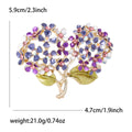 Alloy Enamel Double Hydrangea Brooch For Women's Fashion Apparel view 6