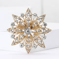 Alloy Rhinestone Flower Brooch For Women Suit And Shawl view 2