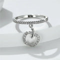 Creative Apple Pendant Ring For Women, Micro Pave Zircon Fresh Sweet Fashion Jewelry view 2