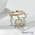 Creative Apple Pendant Ring For Women, Micro Pave Zircon Fresh Sweet Fashion Jewelry view 4