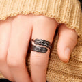 Vintage Brown Palm Leaf Banana Leaf Ring For Women, Retro Adjustable Open Fashion Jewelry view 3