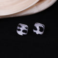 Cute Colorful Square Sugar Acrylic Stud Earrings For Women Light Luxury Random Print Sweet Earrings view 4