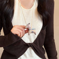 Cute Plush Panda Bear Sweater Necklace For Women Animal Charm Bag Accessory Fashion Jewelry view 4