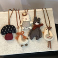 Cute Plush Panda Bear Sweater Necklace For Women Animal Charm Bag Accessory Fashion Jewelry view 1