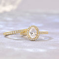 Metal Plated Oval Geometric Couple Rings For Women, Luxury Fashion Wedding Engagement Jewelry view 3