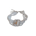 French Light Luxury Alloy Zircon Pearl Multilayer Necklace Earrings Bracelet Jewelry Set view 5