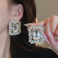 French Light Luxury Alloy Zircon Pearl Multilayer Necklace Earrings Bracelet Jewelry Set view 4