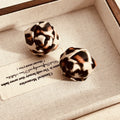 Vintage Leopard Print Acrylic Rose Flower Studs For Women Elegant Maillard Luxury Statement Earrings view 4