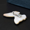 Gold Tone Silver Tone Butterfly Shell Metal Brooch Pin view 5