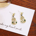 Elegant Luxury Chinese Style Rhinestone Enamel Bamboo Leaf Hollow Pipa Lute Alloy Drop Earrings view 4