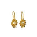Gold Plated Metal Wheat Leaf Tassel Drop Earrings With Silver Posts, Light Luxury Style view 5