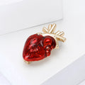 Metal Alloy Enamel Heart Brooch For Suit And Coat Decoration view 2
