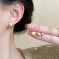 Light Luxury Iron Multi Layer C Hoop Stud Earrings For Women Minimalist Geometric Ring Design view 4