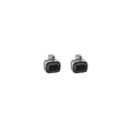 French Elegant Black Zircon Square Hollow Alloy Ear Clips With Rhinestone Inlay Luxury Fashion Earrings view 5