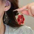 Chic Metal Enamel Waterdrop Tassel Drop Earrings for Women Light Luxury Statement Jewelry view 2