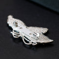Black Silver Tone Butterfly Shell Metal Brooch Pin view 5