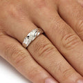 Glossy Micro Pave Zircon Texture Ring For Women, Luxury Style Designer Finger Jewelry view 3