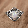 Vintage Faux Opal Flower Ring For Women, Versatile Fashion Personality Finger Jewelry view 1