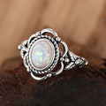 Vintage Faux Opal Flower Ring For Women, Versatile Fashion Personality Finger Jewelry view 3