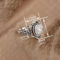 Vintage Faux Opal Flower Ring For Women, Versatile Fashion Personality Finger Jewelry view 4