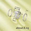 Marquise Geometric Zircon Ring Set For Women, 3 Piece Light Luxury Engagement Wedding Rings view 4