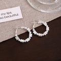 Elegant Korean Irregular Square Alloy Bead Faux Pearl Hoop Studs Light Luxury Minimalist Circle Earrings view 2