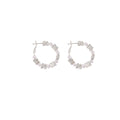 Elegant Korean Irregular Square Alloy Bead Faux Pearl Hoop Studs Light Luxury Minimalist Circle Earrings view 5