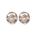 Chic French Style Freshwater Pearl Stud Earrings For Women, Geometric Round Minimalist Jewelry view 5