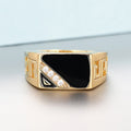 Vintage Old Money Geometric Ring For Women, Enamel Micro Pave Zircon Fashion Jewelry view 2