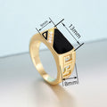Vintage Old Money Geometric Ring For Women, Enamel Micro Pave Zircon Fashion Jewelry view 4