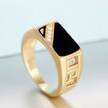 Vintage Old Money Geometric Ring For Women, Enamel Micro Pave Zircon Fashion Jewelry view 5