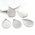 18x25mm Teardrop Stainless Steel Pendant Tray Bezel Blank DIY Jewelry Setting Accessories view 1