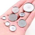 304 Stainless Steel Single Loop Pendant Tray Bezel Blank 8-25mm Inner Diameter DIY Jewelry Setting view 3