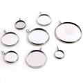 304 Stainless Steel Single Loop Pendant Tray Bezel Blank 8-25mm Inner Diameter DIY Jewelry Setting view 5