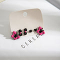 Korean Pink Black Enamel Butterfly Heart Stud Set Sweet Cool Light Luxury Alloy Earrings view 2