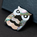 Black Silver Tone Abalone Shell Shell Metal Brooch Pin view 4